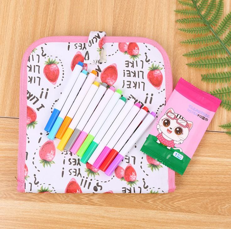 Erasable Doodling Book (12 Colored Pens Included)